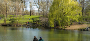 Near the West 100th Street entrance to Central Park is a somewhat secluded landscape featuring a small water body known as the Pool.